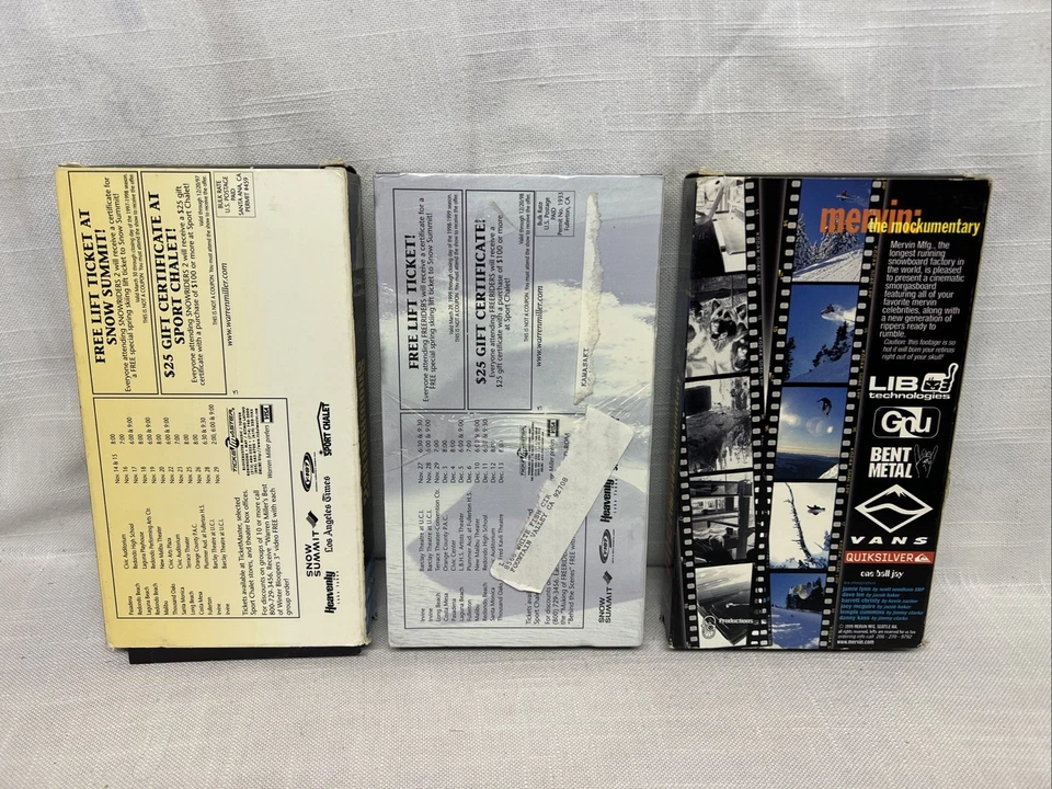 Warren Miller’s Freeriders /Snowriders2/ Rare Mervin: The Mockumentary VHS LOT — 第 2/4 张图片