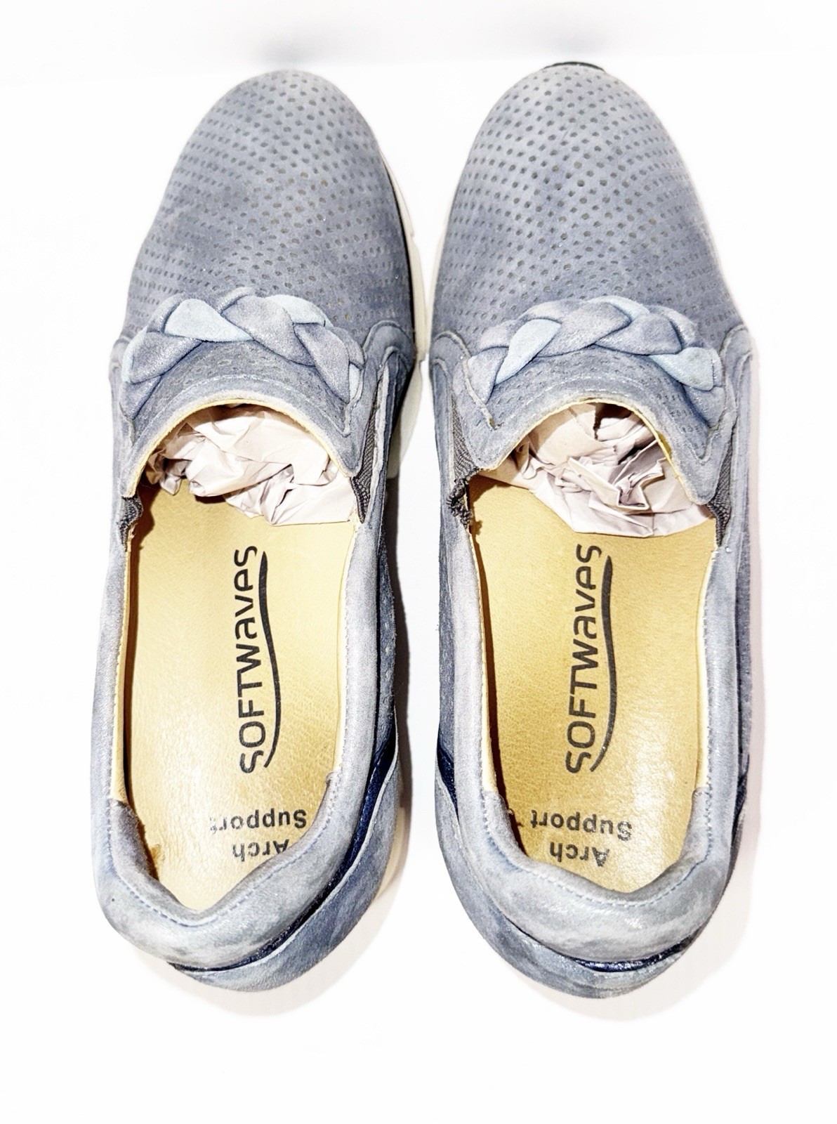 Softwaves Suede Platform Sneaker Loafer Dusty Blu… - image 7