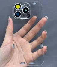 For iphone 15 Pro Max DIY  Transparent  Back Glass Cover Rear Door Replacement