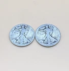 Walking Liberty Half Dollars Dateless 90% Silver Collectible Coins Lot Of 2