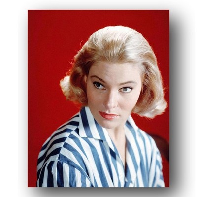 May Britt Photo 8x10 1960 Actress Portrait Blonde Hair Striped Shirt Studio