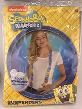 SpongeBob SquarePants Suspenders With Buttons- Adult Standard New