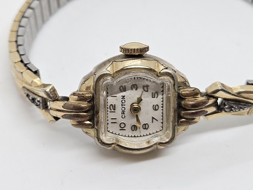 Antique Working 1930's CROTON Swiss Deco 10K RGP Elegant Ladies Wristwatch Watch - Picture 2 of 18