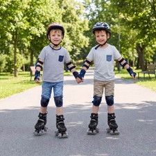 Kids Roller Skates for Girls Boys, 4 Sizes Adjustable Quad Skates for Ages 5-7