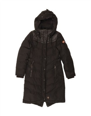 KHUJO Womens Hooded Padded Coat UK 10 Small Black Polyester AK01
