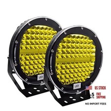 9inch round led light bar 2Pcs Amber round offroad lights 408W Waterproof Y408
