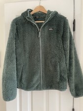 Eddie Bauer Kids Hooded Green Full Zip Fleece Jacket Size Large 14/16