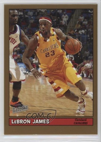 Lebron James [Gold] #50 card from 2005 Topps Bazooka