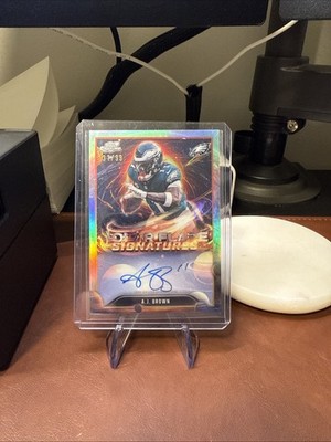 Topps Cosmic Chrome 2025 A.J. Brown Solar Flare Signatures On Card Auto /99