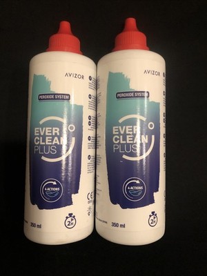New - Avizor Ever Clean Plus (2x 350ml) -Contact Lens Solution
