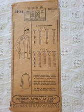 RARE Original 1920s Pictorial Review Pattern 4404 Women's Jacket B36 Complete