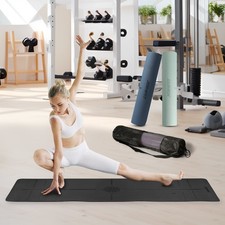 183x61cm Non-slip Yoga Mat, 6mm Thick, TPE Gym Exercise Mat with Alignment Lines — image 7