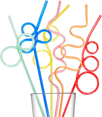 Easter Party Supplies Decorations-30Pcs Crazy Straws for Kids Birthday Party Fav