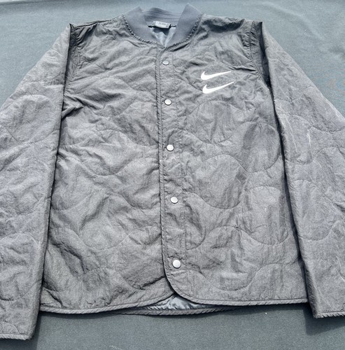 Nike Sportswear Jacke Erwachsene L schwarz Double Swoosh gesteppt Bomber Nylon Mantel
