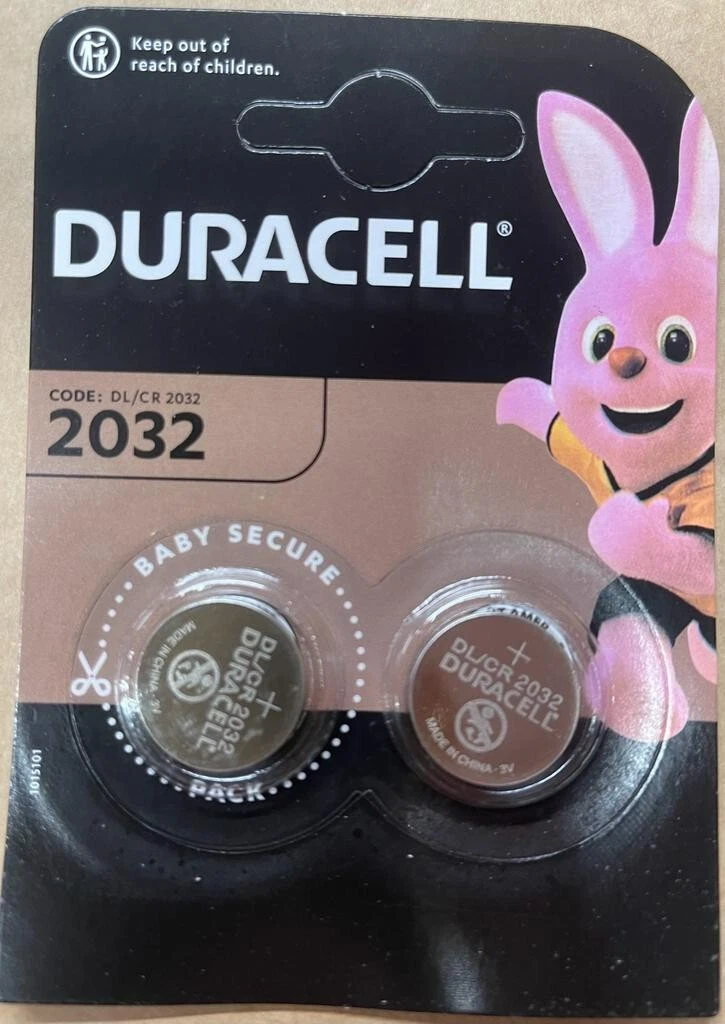 Duracell 2032 3V Lithium Coin Battery, 2 Pack