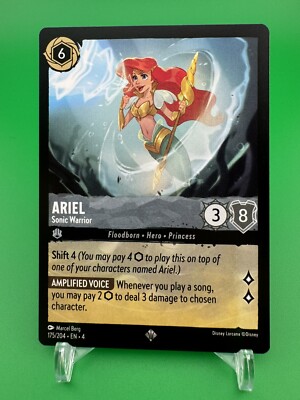 Ariel Sonic Warrior NM Lorcana Ursula's Return Disney Steel 175 Near Mint