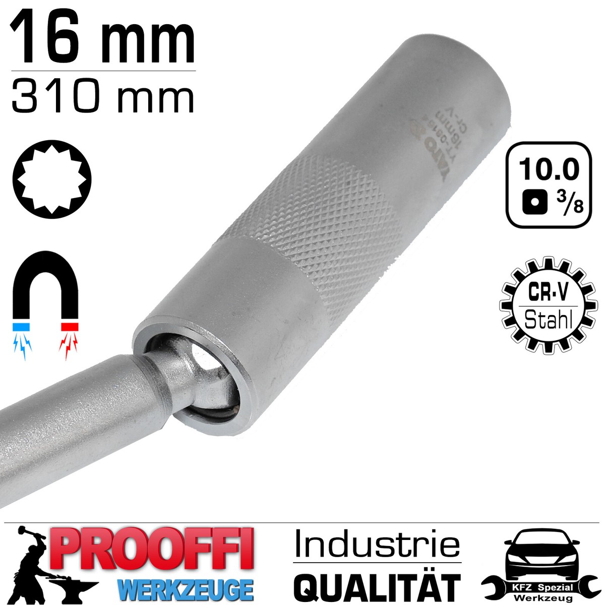 Venussar Zündkerzenschlüssel, 3/8" Zündkerzenschlüsselsatz 9-tlg