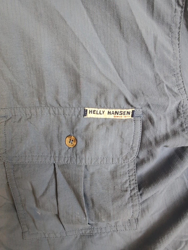 Helly Hansen Shirt Mens Medium Blue Quick Dry Marine Sailing Outdoor Hiking  - Image 4 of 4