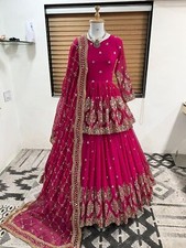 DESIGNER PINK COLOR TOP LEHENGA DUPATTA INDIAN BOLLYWOOD WEDDING PARTY READYMADE