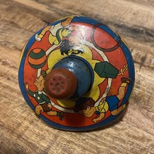 Metal TOY Top BRYAN OHIO USA Antique RED Children KITE HOOP BALL WORKS