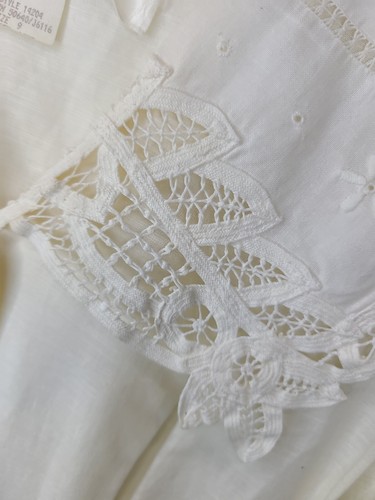 Abito vintage Jonathan Martin 2 bianco lino e cotone cottagecore boho med, grande - Foto 12 di 24