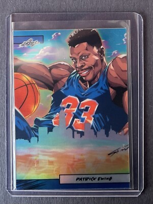PATRICK EWING 2024 Leaf Metal Chrome ANIME NATION Blue /75 NEW YORK KNICKS