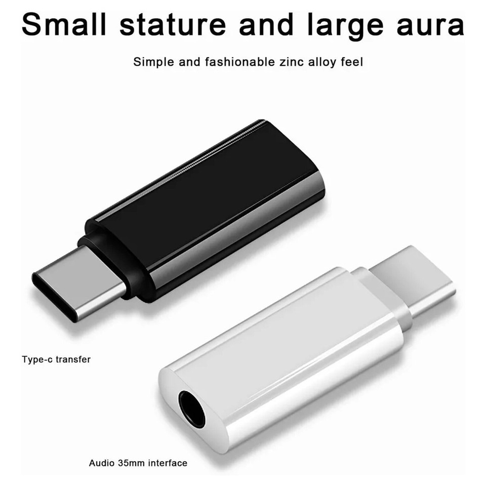 2 Pack USBC Type C Adapter Port to 3.5MM Aux Audio Jack Earphone