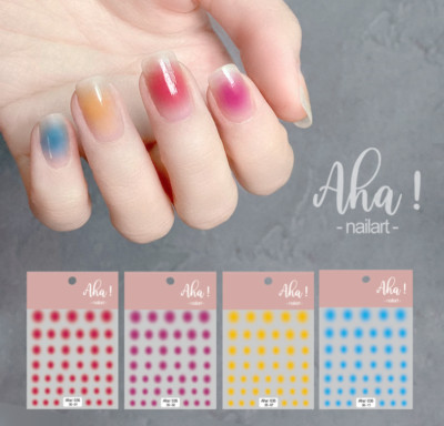 Radial-gradient Nail Art Stickers Pink Self Adhesive Decal Peel & Stick NH19