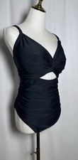 Blooming Jelly Swimsuit Women 3XL Black One Piece Keyhole Tummy Control Slimming