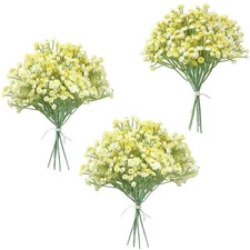 18pcs Artificial Babys Breath Gypsophila Greenery Sprays Real Touch Canary Ye...