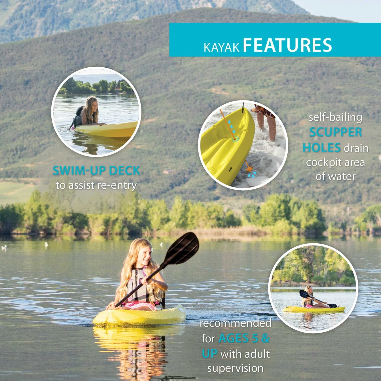 New Lifetime Wave 6 ft Youth Kayak (Paddle Included)
