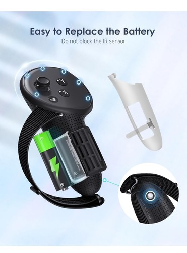 VR Controller Straps for Quest 3 Controller Grips with Battery Door Anti-Slip - Picture 4 of 6