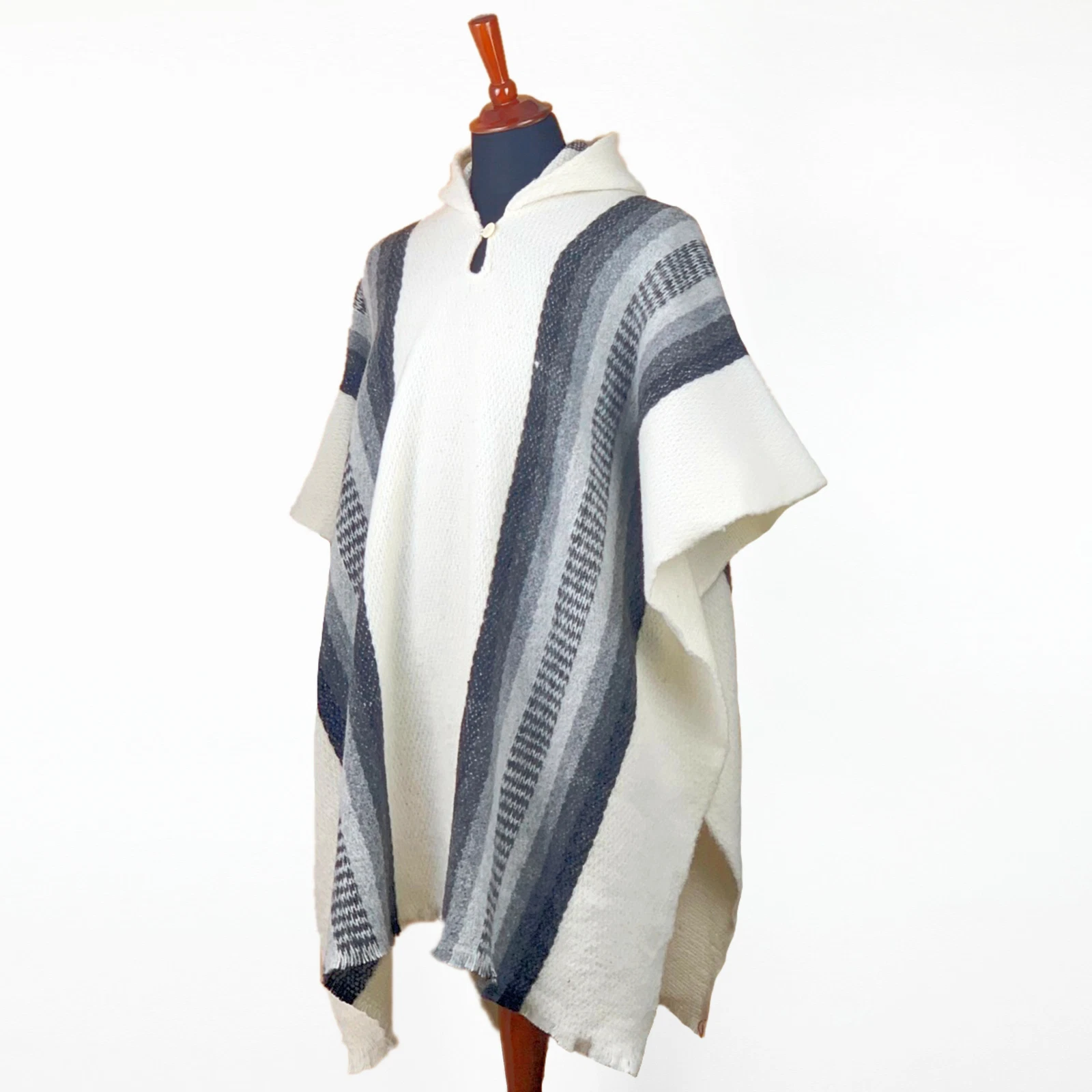 Llama Wool Unisex Mens Womens White Hooded Handmade Poncho Pullover Jacket Cape
Opens in a new windo