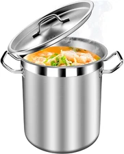 Commercial Grade Large Stock Pot - Soup Pot with Lid - Non-Nickel Stainless Stee
