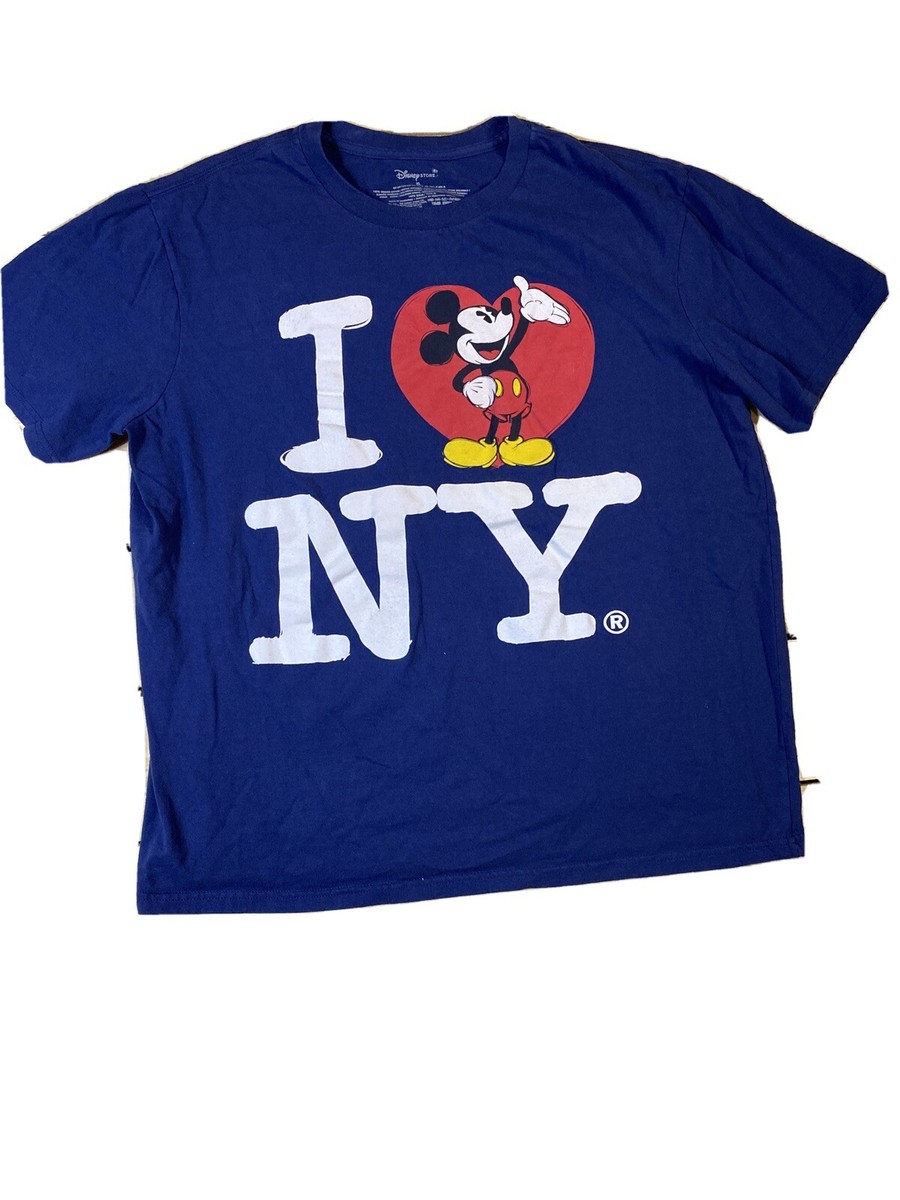 [CODEGRAPHY]25SS★Disney Mickey Mouse I LOVE NY S/S T-Shirt Disney Store Mens Blue T-Shirt; I Heart New York Love Mickey