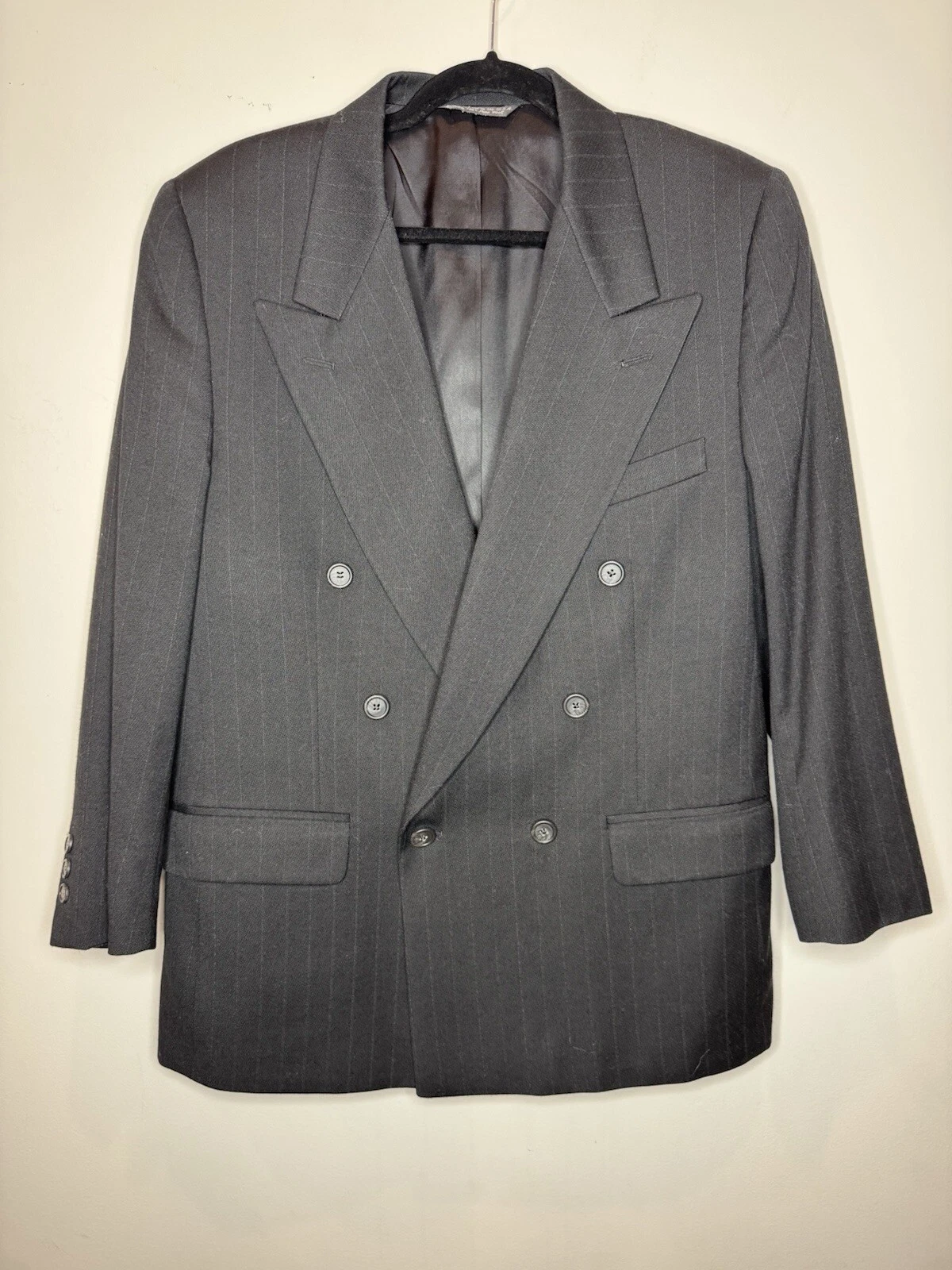 Giacca blazer cappotto sportivo uomo Christian Dior Monsieur gessato grigio lana 42