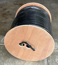 RG59 Siamese Coaxial Cable 1000ft 20AWG+18/2AWG CCTV Security Camera Wire Black