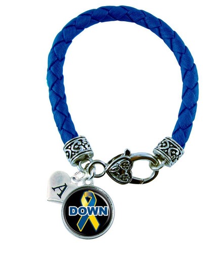 Custom Syndrome Awareness Ribbon Blue Bracelet Jewelry |