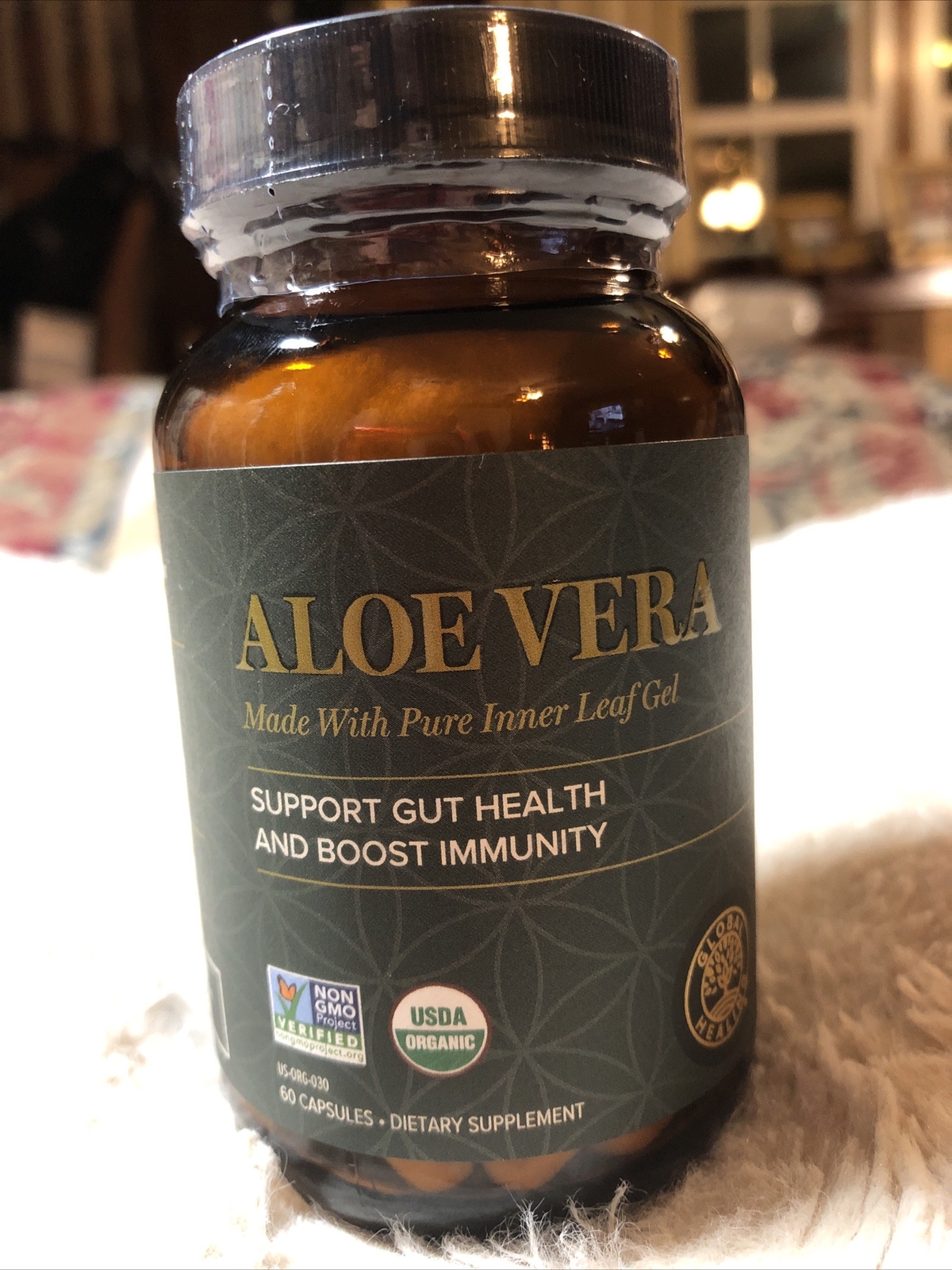 Global Healing Aloe Vera Gel Supplement Supports Digestion 60