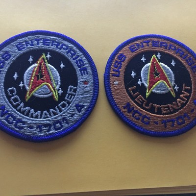 Vintage Star Trek U.S.S.Enterprise NCC 1701-A  LIEUTENANT & Commander Patch set