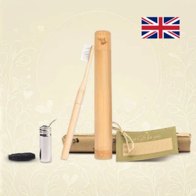 MY LITTLE PANDA Bamboo Toothbrush Travel Dental Kit (Echo Friendly)