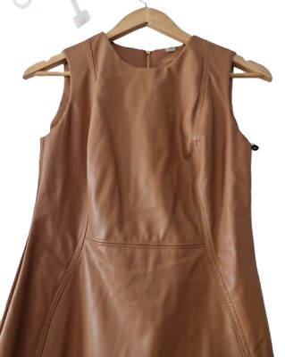 slim fit dress slacks Women's Once in A While Tan Faux Suede Mini Dress | Size: M