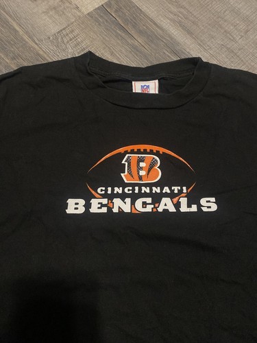 Y2K Vintage Cincinnati Bengals Manica Lunga NFL Tag Taglia M Calcio Nero Arancione - Foto 3 di 9