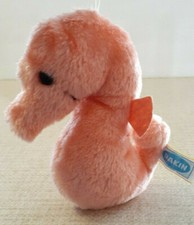 1970s Dakin Vtg. 6" Seahorse Plush Toy EUC Coral 982