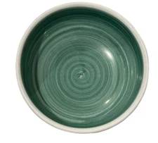 Caleca Italian Pottery Bowls 6 3/4” Brush Green Lot Set Of 4 Made In Italy