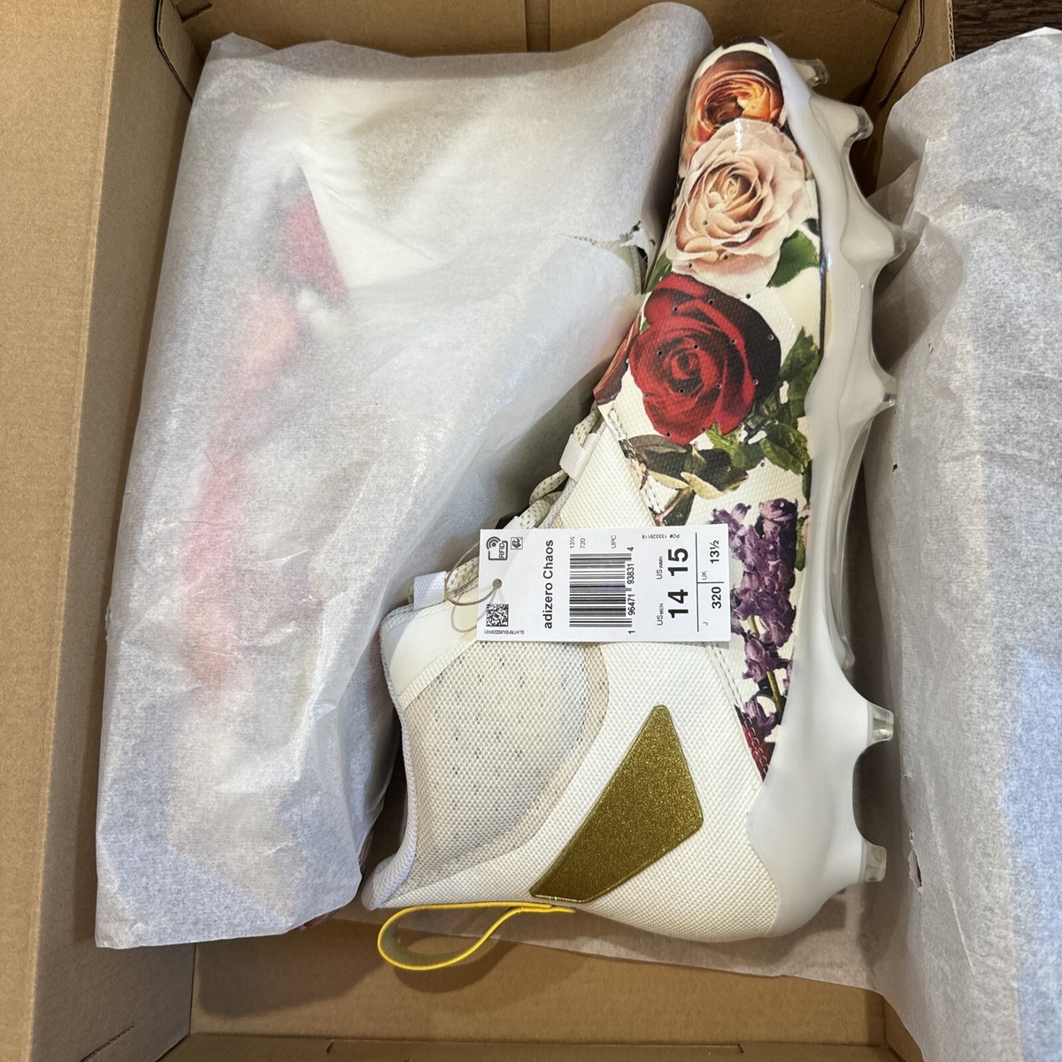 Adidas Adizero Chaos Football Cleats Off White/Gold/Floral Unisex Men 13/Wmns 14 adidas adizero Chaos II Football Cleats | Dick main image 4