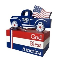 4th of July Tiered Tray Decor Patriotic Decorations Faux Book Stack 