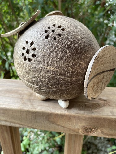 Hand Crafted Coconut Elephant Coin Bank-specialty Gifts - Picture 5 of 11