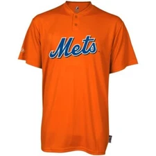 New York Mets Men's Majestic Cool Base 2 Button Replica Jersey MLB Shirt