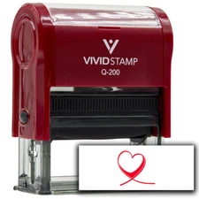 Vivid Stamp Heart Self Inking Rubber Stamp